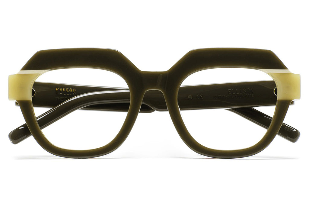 Kaleos Eyehunters - Ellison II Eyeglasses Dark Olive/Champagne