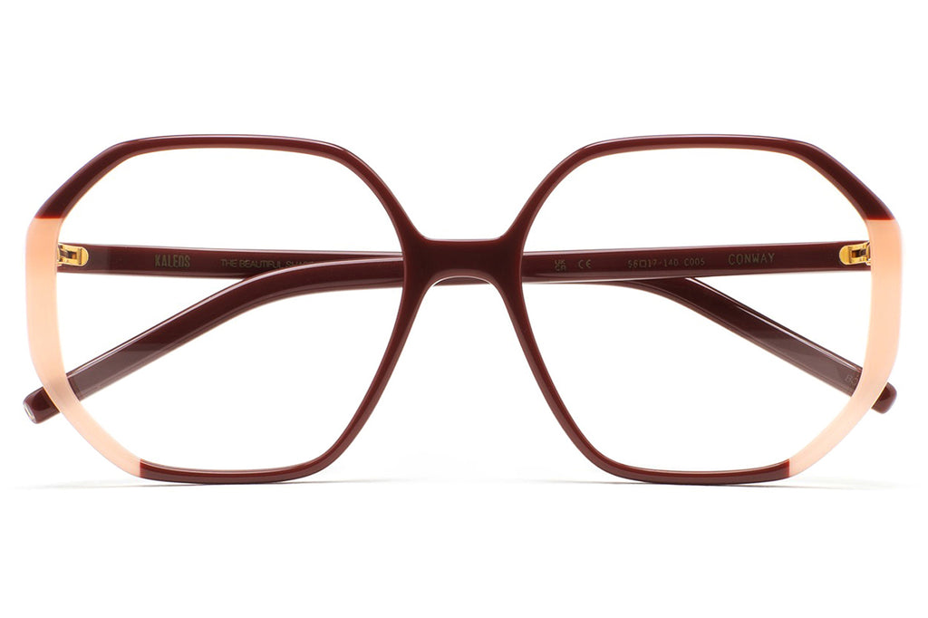 Kaleos Eyehunters - Conway Eyeglasses Burgundy/Translucent Pink