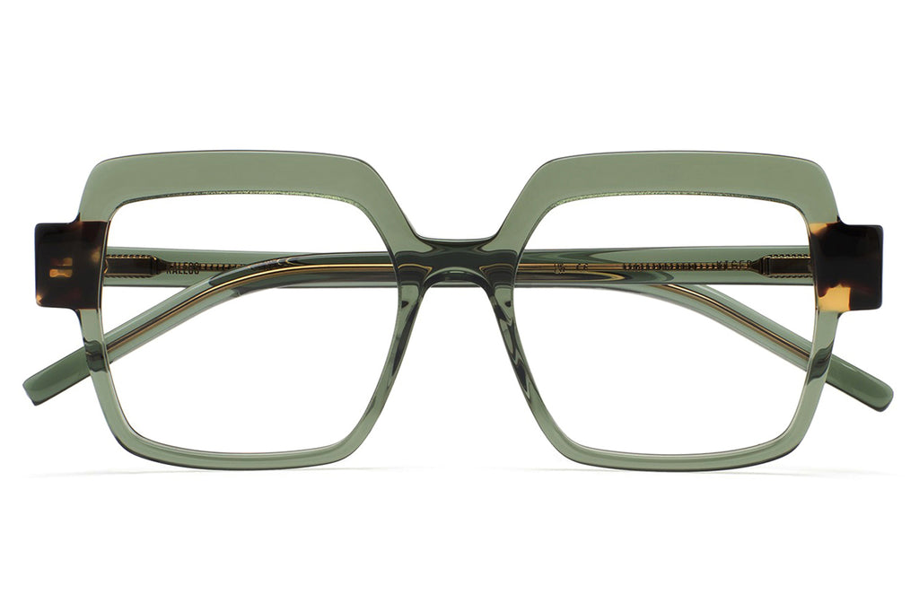 Kaleos Eyehunters - Kiger Eyeglasses Transparent Green/Brown Havana