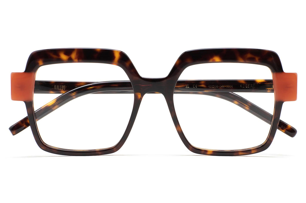 Kaleos Eyehunters - Kiger Eyeglasses Dark Brown Havana/Translucent Orange