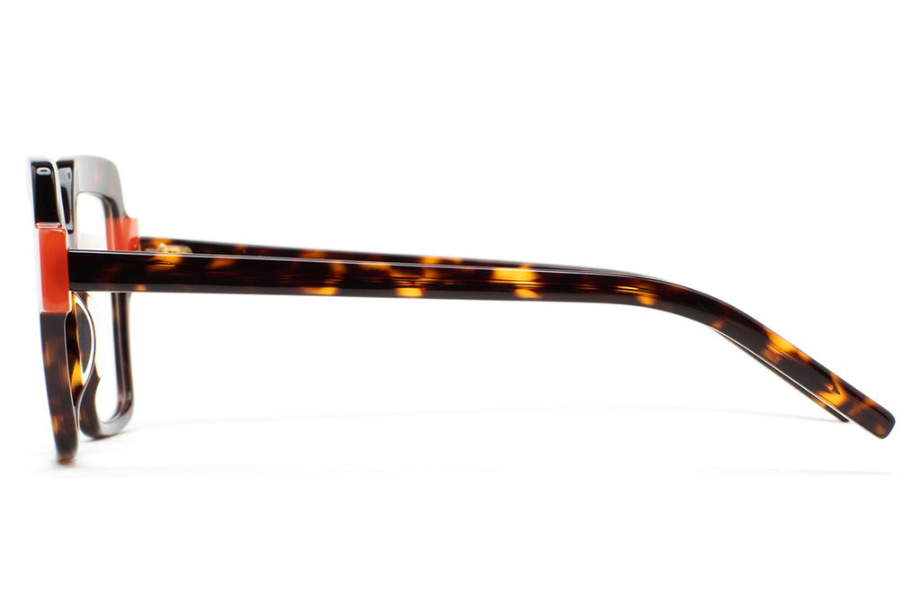 Kaleos Eyehunters - Kiger Eyeglasses Dark Brown Havana/Translucent Orange