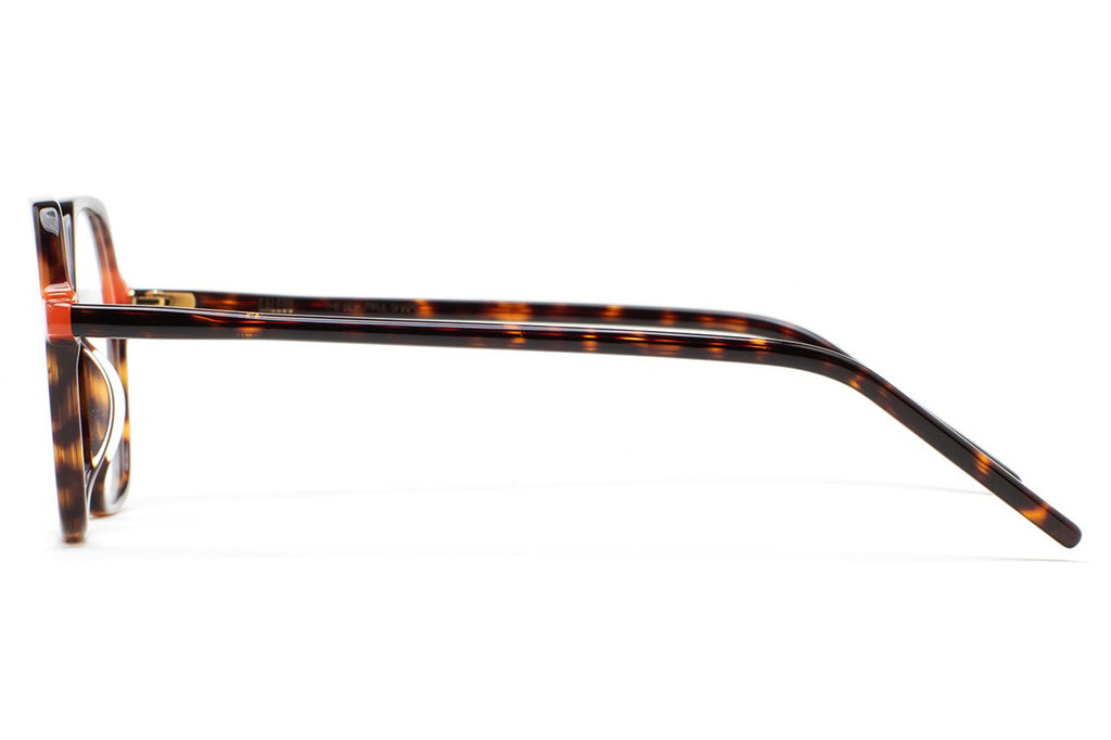 Kaleos Eyehunters - Perry Eyeglasses Dark Brown Havana/Translucent Orange