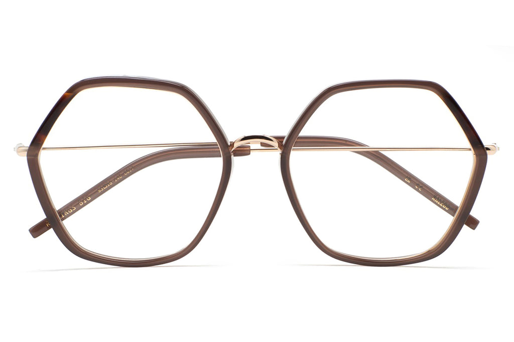 Kaleos Eyehunters - Rawlings Big Eyeglasses Translucent Brown/Brown Havana