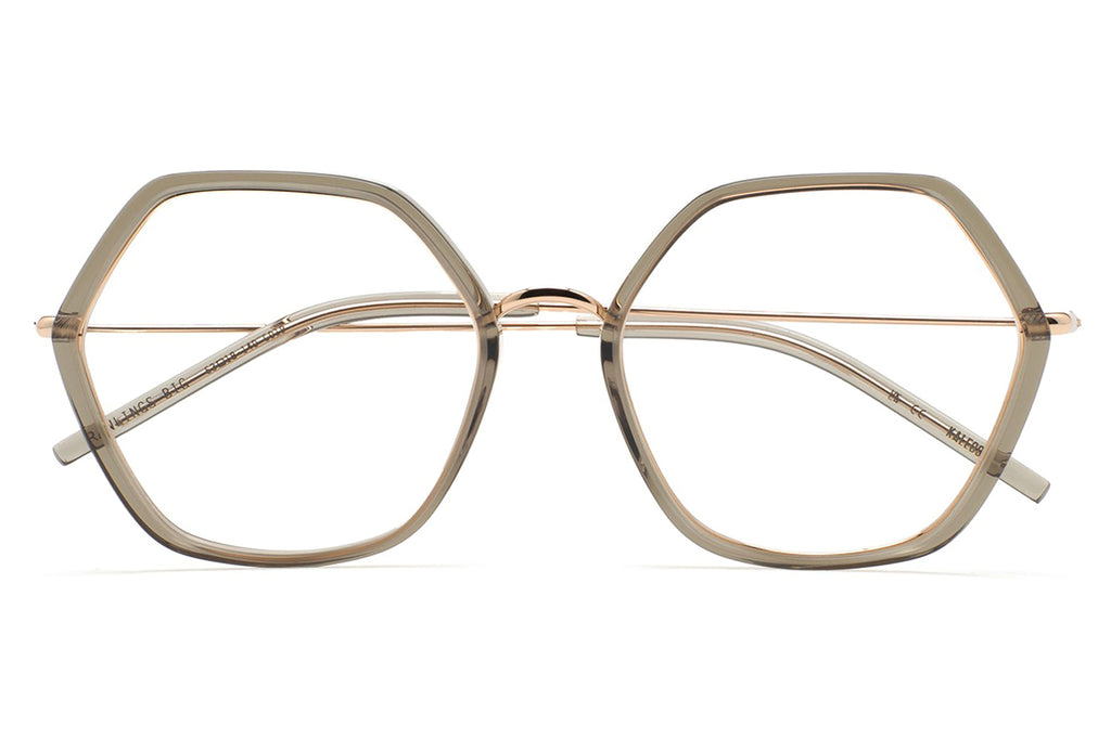 Kaleos Eyehunters - Rawlings Big Eyeglasses Translucent Olive Green