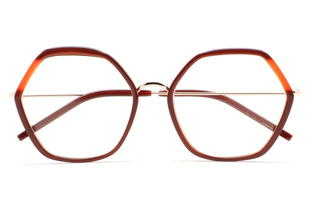 Kaleos Eyehunters - Rawlings Big Eyeglasses Translucent Brown/Translucent Orange