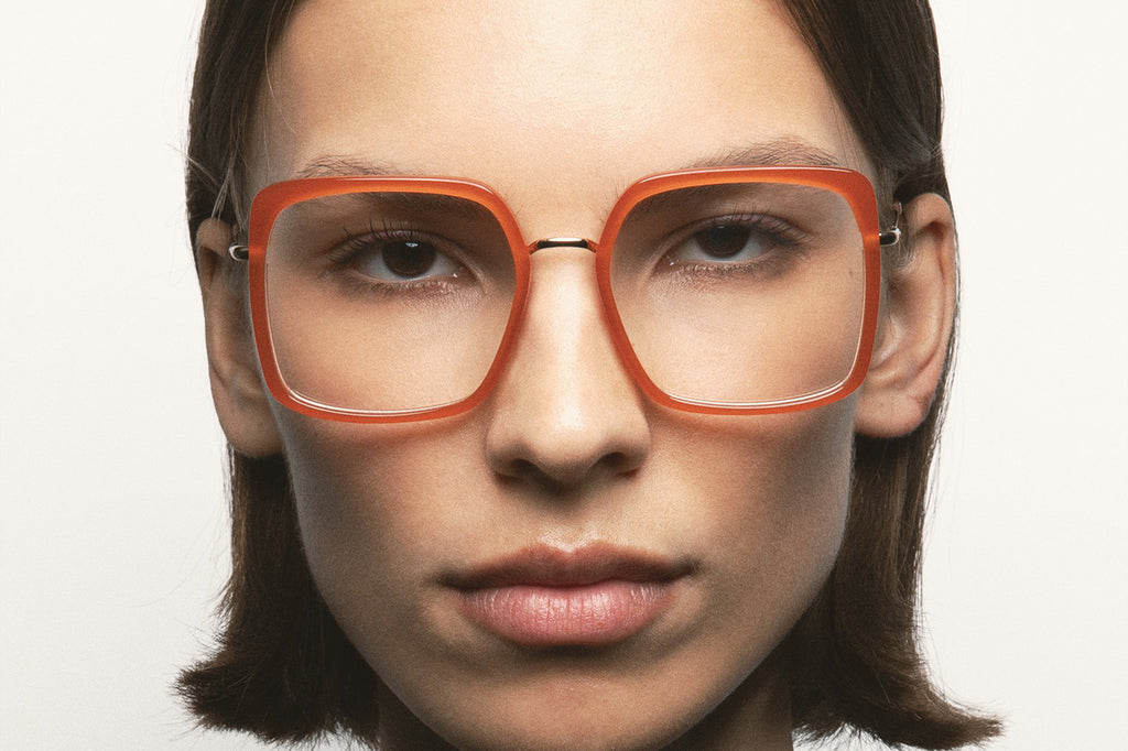 Kaleos Eyehunters - Rainey Eyeglasses Translucent Orange