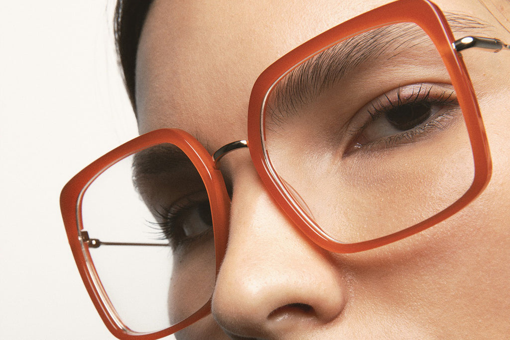 Kaleos Eyehunters - Rainey Eyeglasses Translucent Orange