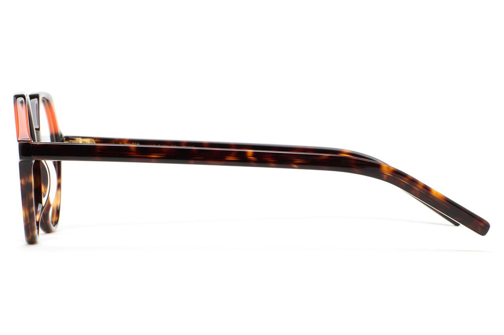 Kaleos Eyehunters - Hanson Eyeglasses Dark Brown Havana/Translucent Orange