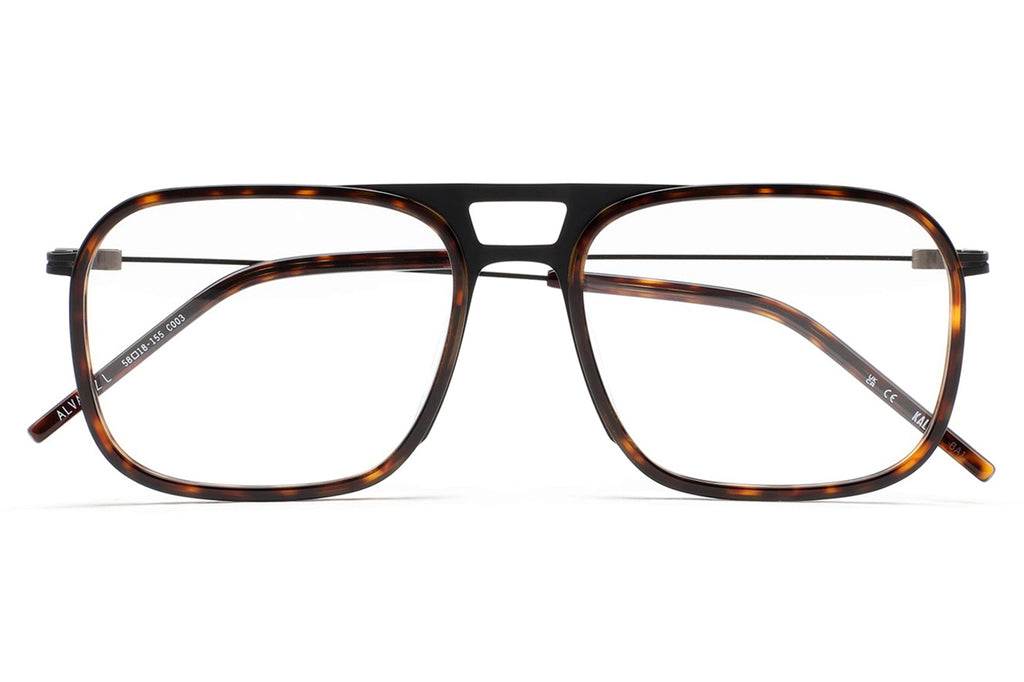 Kaleos Eyehunters - Alvarez L Eyeglasses Matte Black/Dark Havana