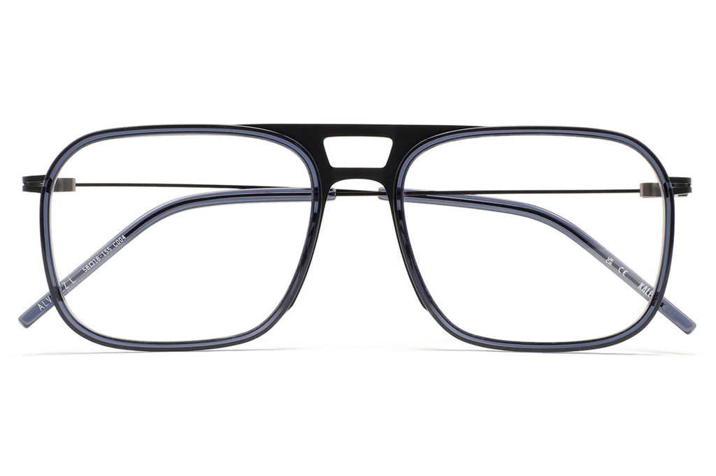 Kaleos Eyehunters - Alvarez L Eyeglasses Matte Black/Transparent Bluish Grey