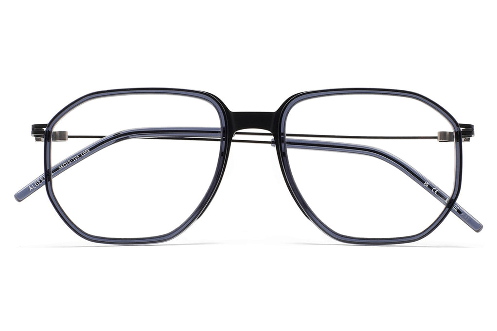 Kaleos Eyehunters - Algernon Eyeglasses Matte Black/Transparent Bluish Grey