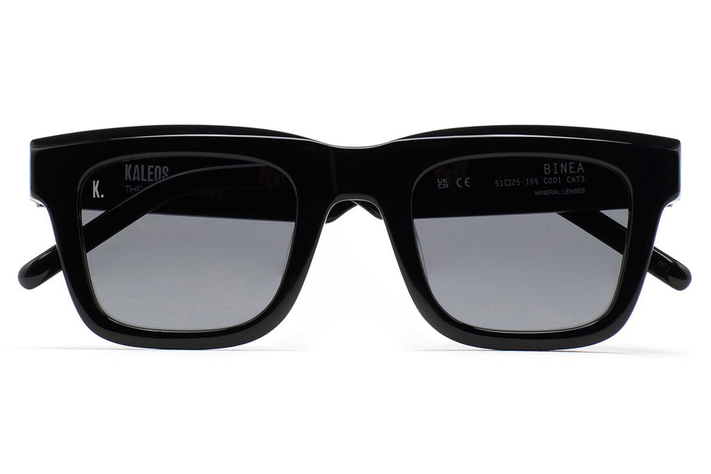 Kaleos Eyehunters - Binea Sunglasses Black with Grey Mineral Lenses