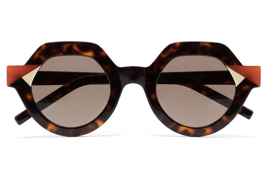 Kaleos Eyehunters - Post Sunglasses Dark Brown Havana/Translucent Orange