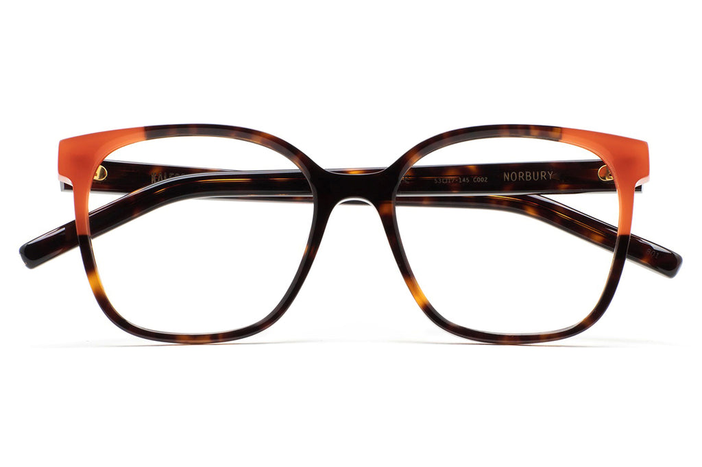 Kaleos Eyehunters - Norbury Eyeglasses Dark Brown Havana/Translucent Orange