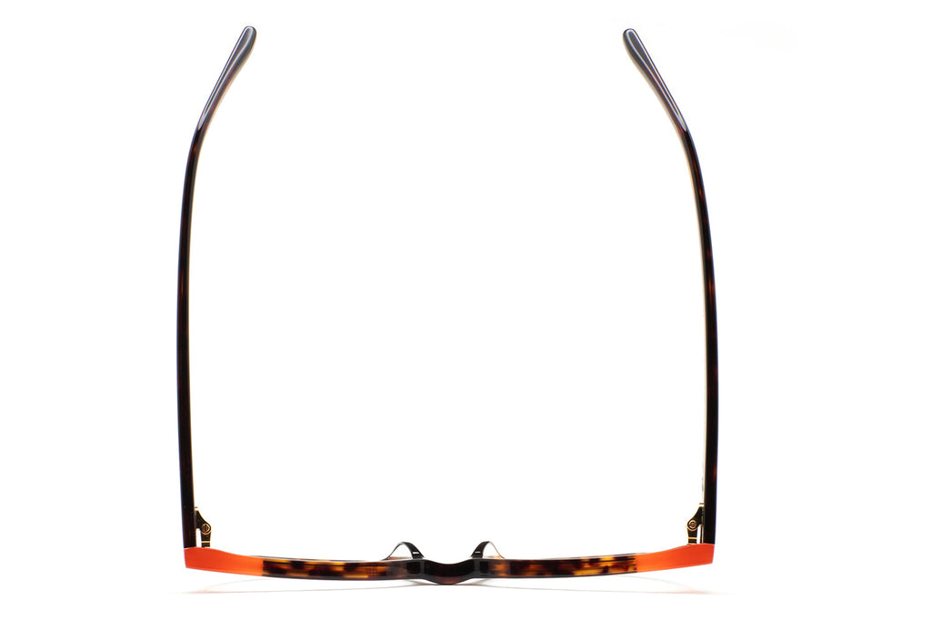 Kaleos Eyehunters - Norbury Eyeglasses Dark Brown Havana/Translucent Orange