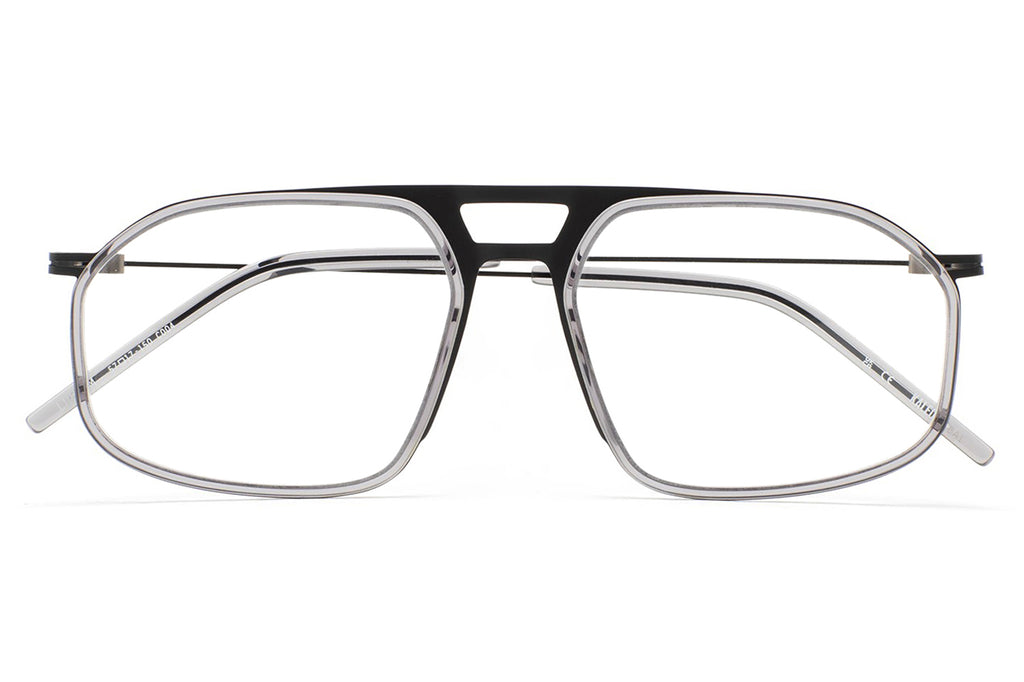 Kaleos Eyehunters - Luhr M Eyeglasses Matte Black/Transparent Grey