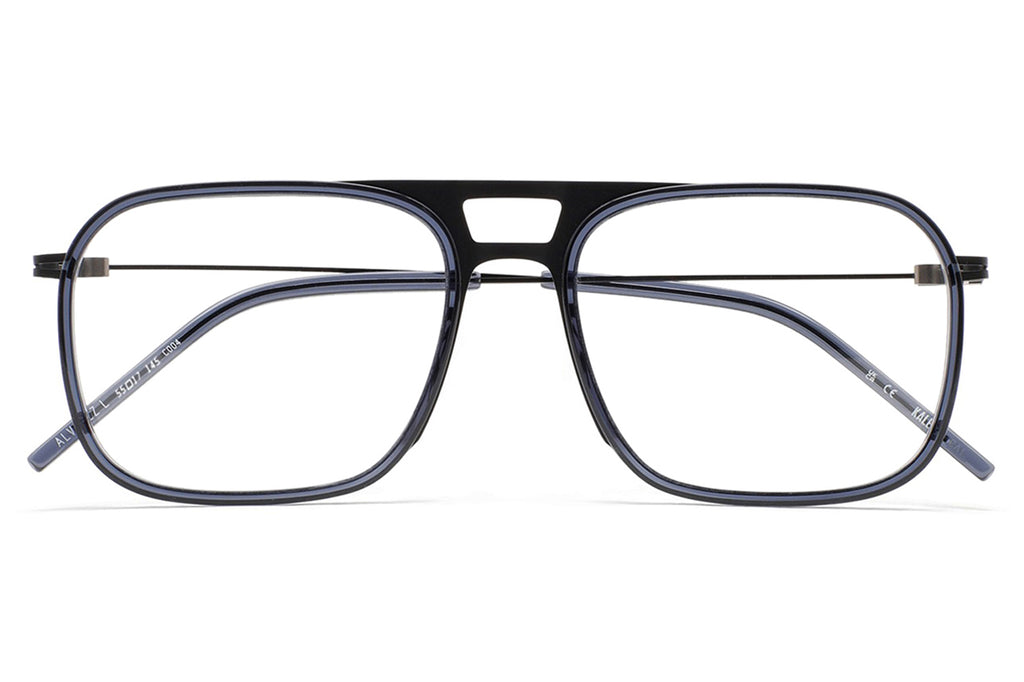 Kaleos Eyehunters - Alvarez M Eyeglasses Matte Black/Transparent Bluish Grey