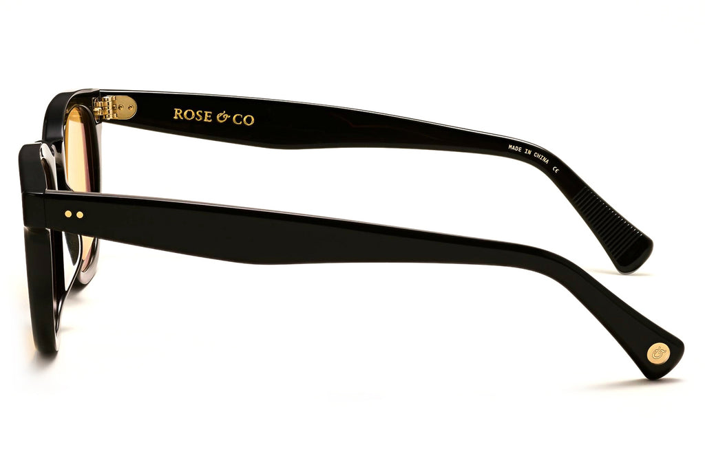 Rose & Co - A10 Sunglasses Pitch Black with Citrine Lenses