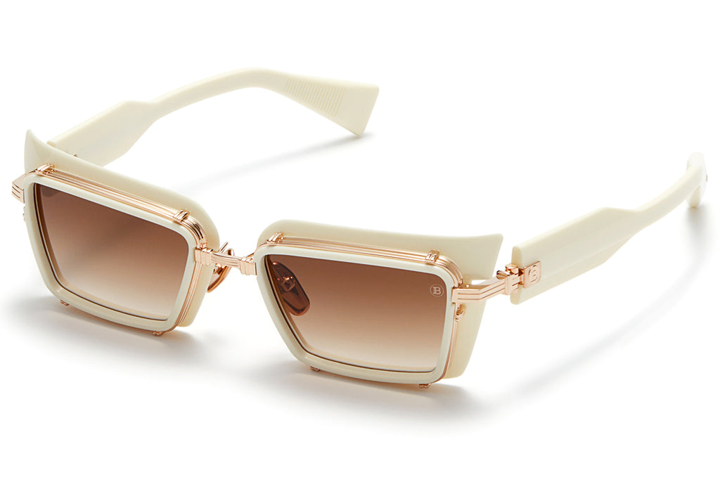 Balmain® Eyewear - Admirable Sunglasses Bone & White Gold with Dark Brown Gradient Lenses