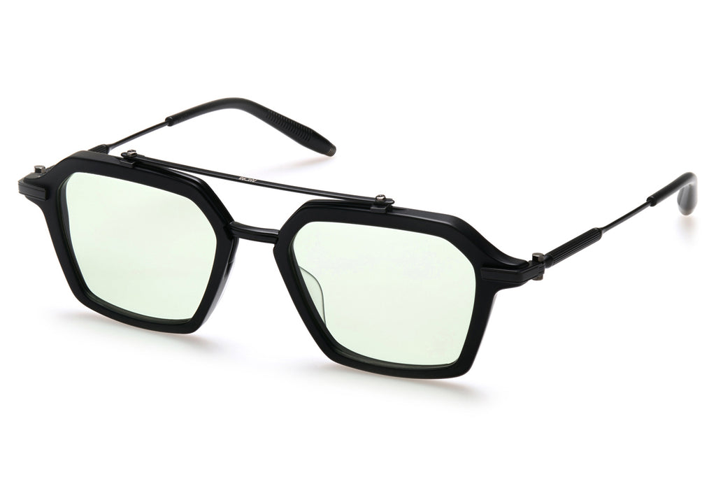 Akoni - Akari Eyeglasses Matte Black & Black Rhodium with Light Olive Lenses