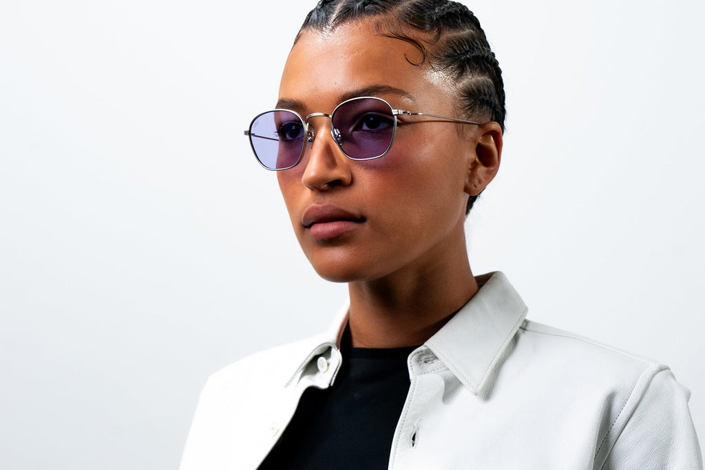 AKILA® Eyewear - Osiris Sunglasses Silver w/ Purple Lenses