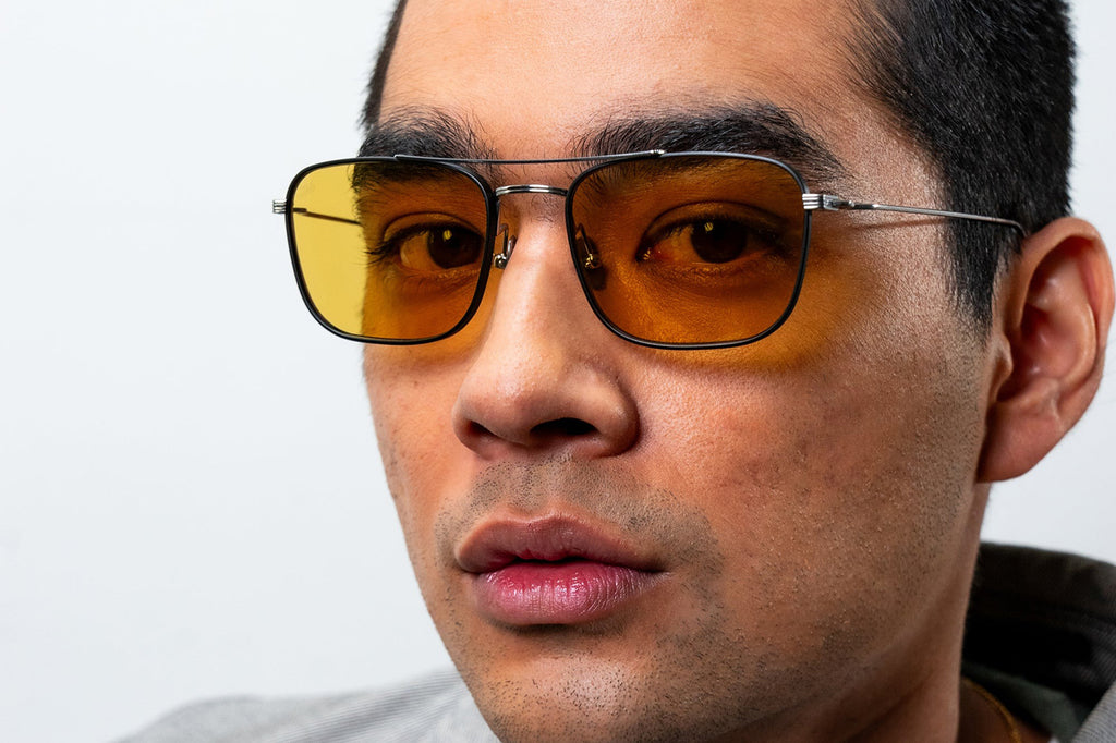 AKILA® Eyewear - Titan Sunglasses Matte Black/Silver w/ Yellow Lenses