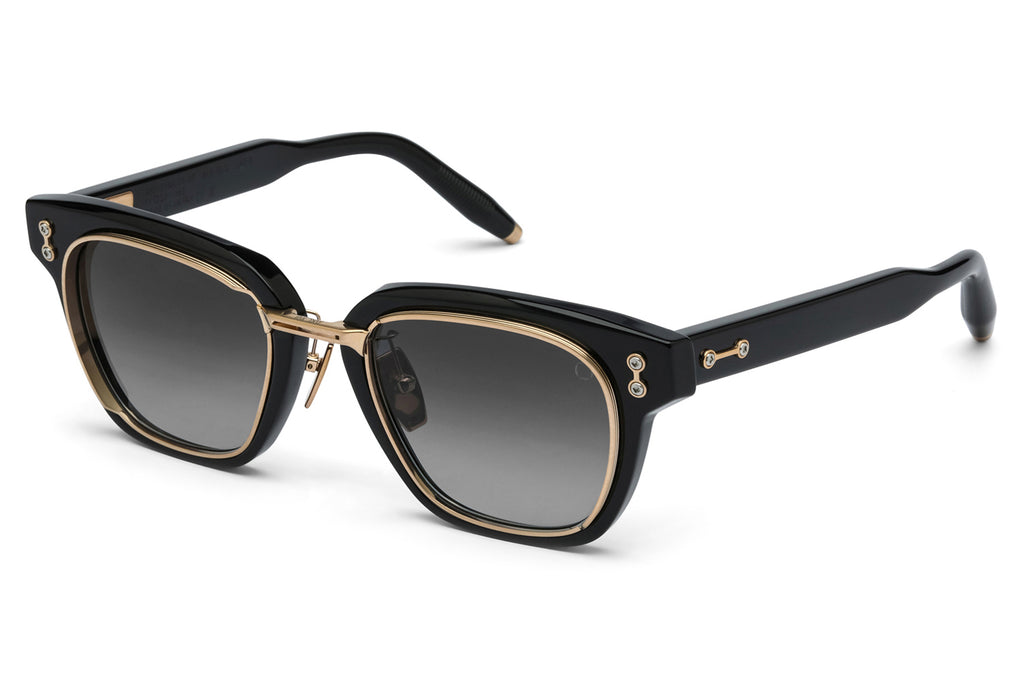 Akoni - Apollo Sunglasses Black & Brushed 12k Gold with Grey Gradient Lenses