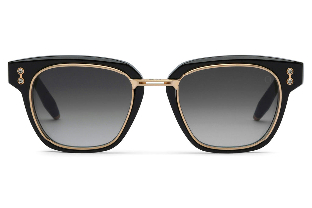 Akoni - Apollo Sunglasses Black & Brushed 12k Gold with Grey Gradient Lenses