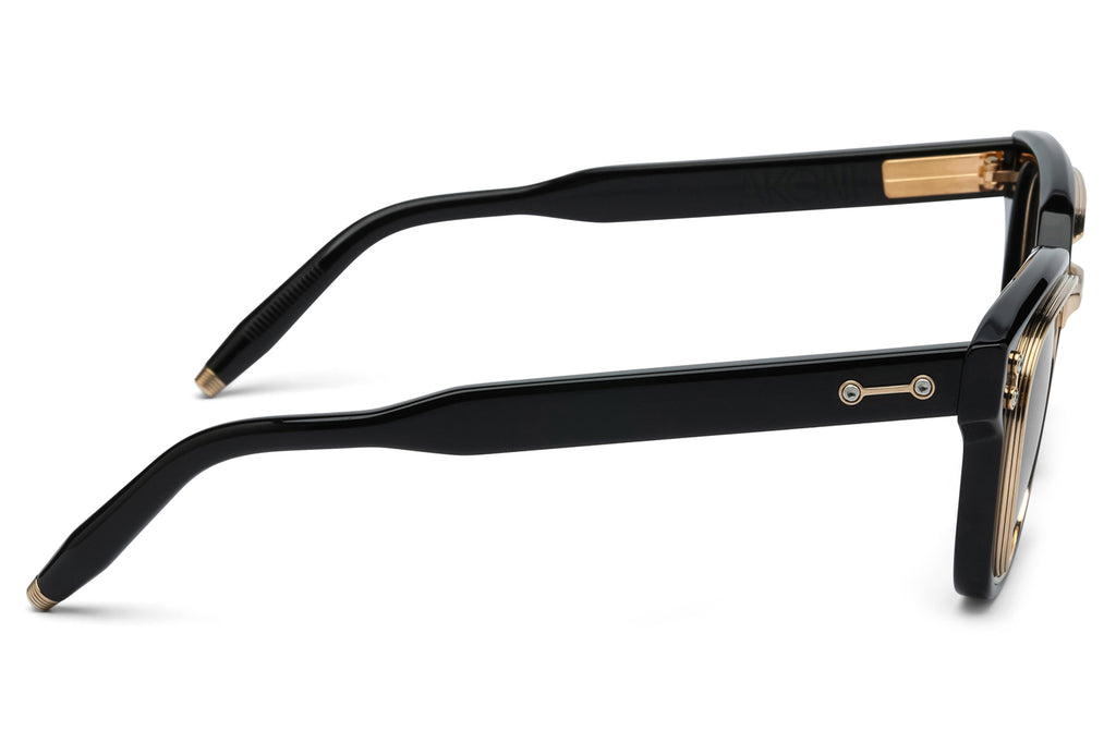 Akoni - Apollo Sunglasses Black & Brushed 12k Gold with Grey Gradient Lenses