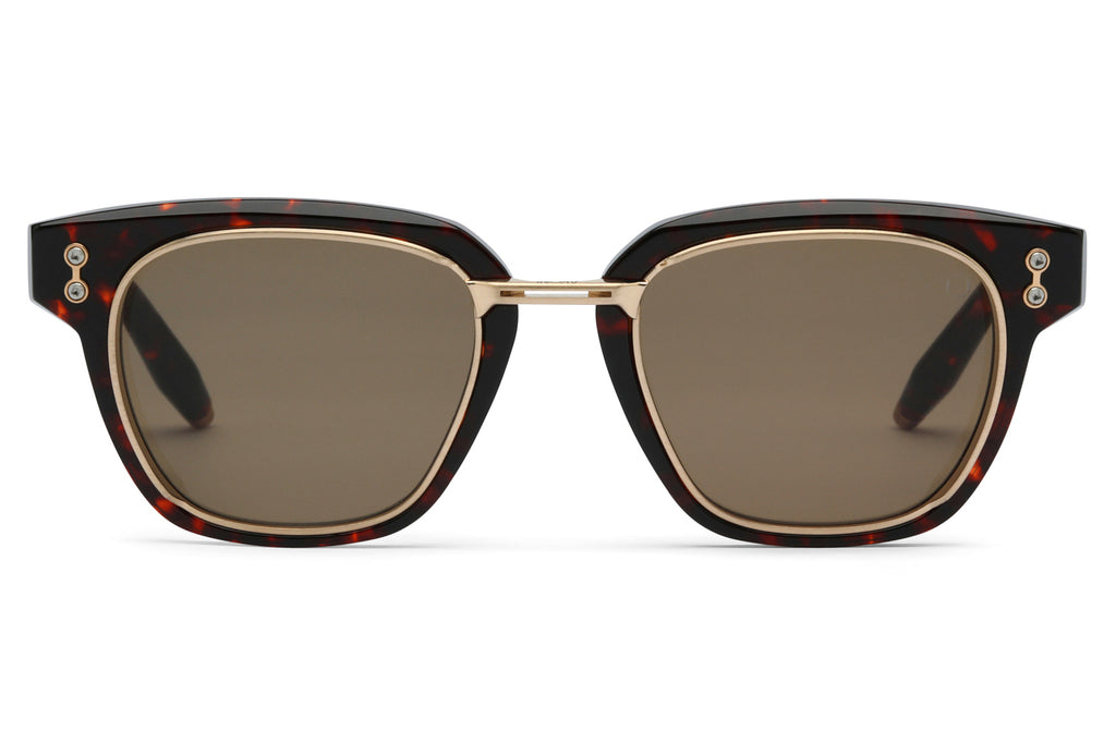 Akoni - Apollo Sunglasses New Havana & Brushed 12k Gold with Dark Brown Lenses