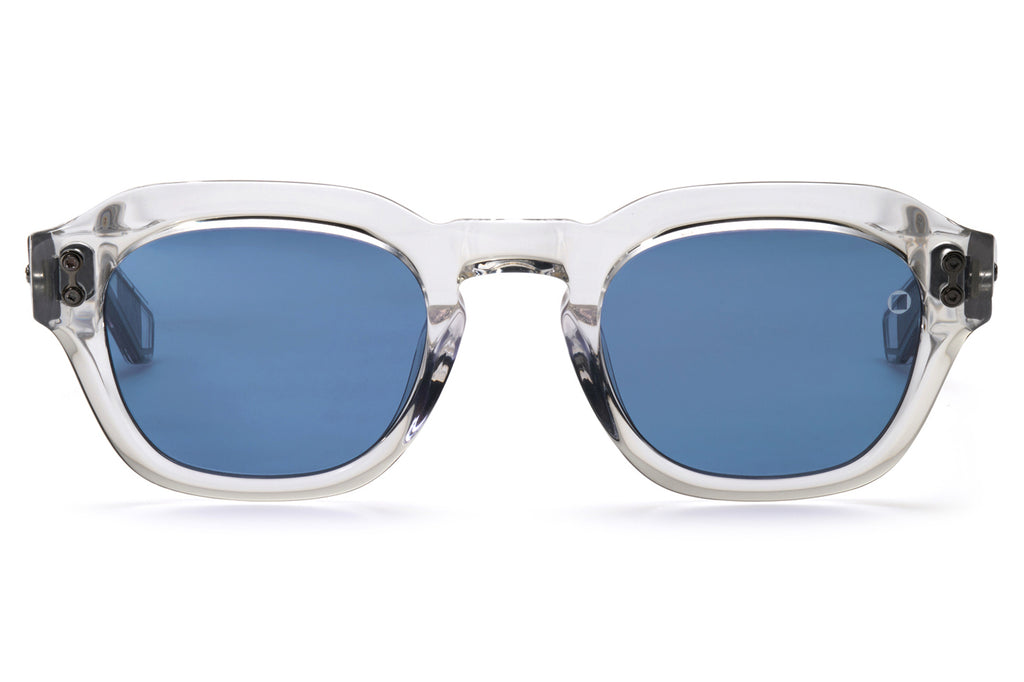 Akoni - Blaze Sunglasses Crystal Clear & Black Palladium with Dusty Blue Lenses