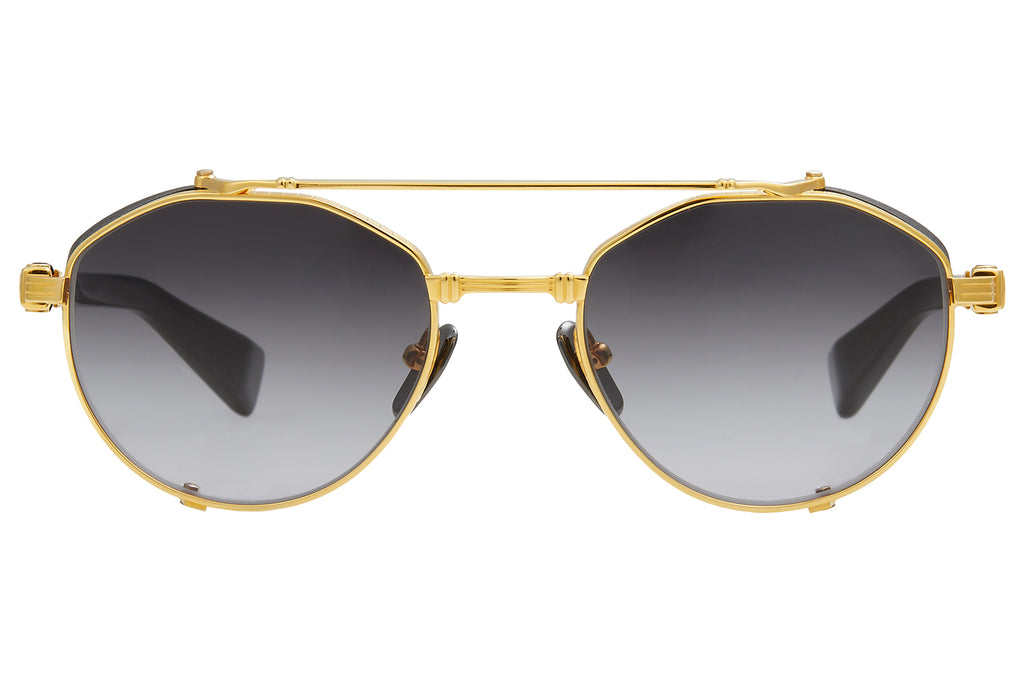 Balmain® Eyewear - Brigade IV Sunglasses Gold & Black with Dark Grey to Clear Lenses