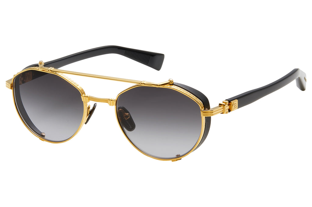 Balmain® Eyewear - Brigade IV Sunglasses Gold & Black with Dark Grey to Clear Lenses