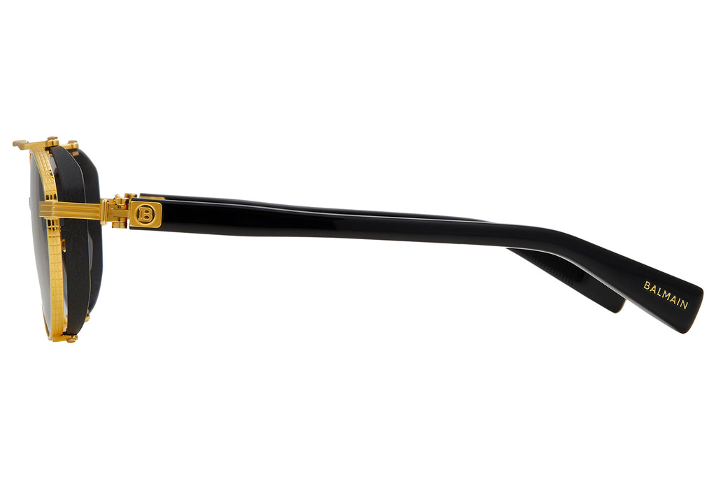 Balmain® Eyewear - Brigade IV Sunglasses Gold & Black with Dark Grey to Clear Lenses