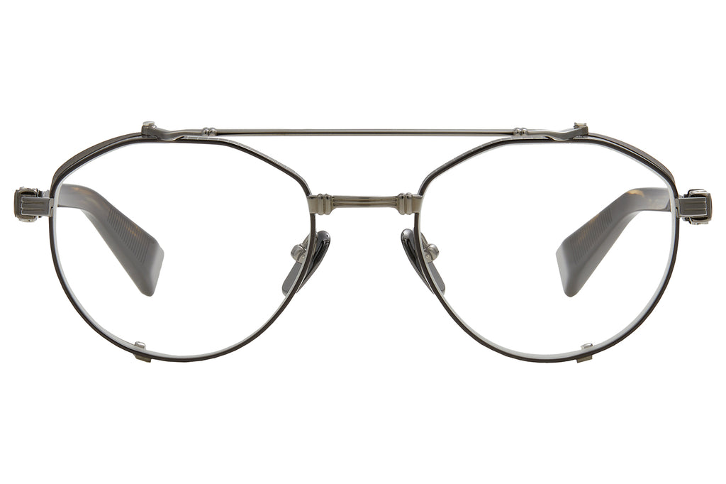 Balmain® Eyewear - Brigade IV Eyeglasses Black Rhodium & Dark Brown Swirl