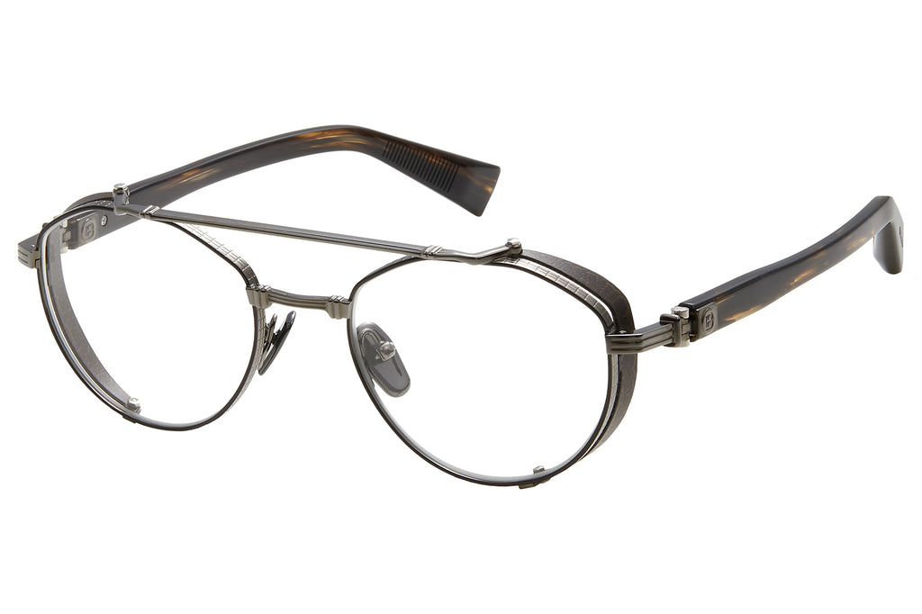 Balmain® Eyewear - Brigade IV Eyeglasses Black Rhodium & Dark Brown Swirl