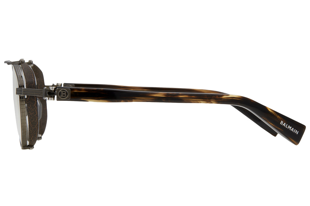 Balmain® Eyewear - Brigade IV Eyeglasses Black Rhodium & Dark Brown Swirl