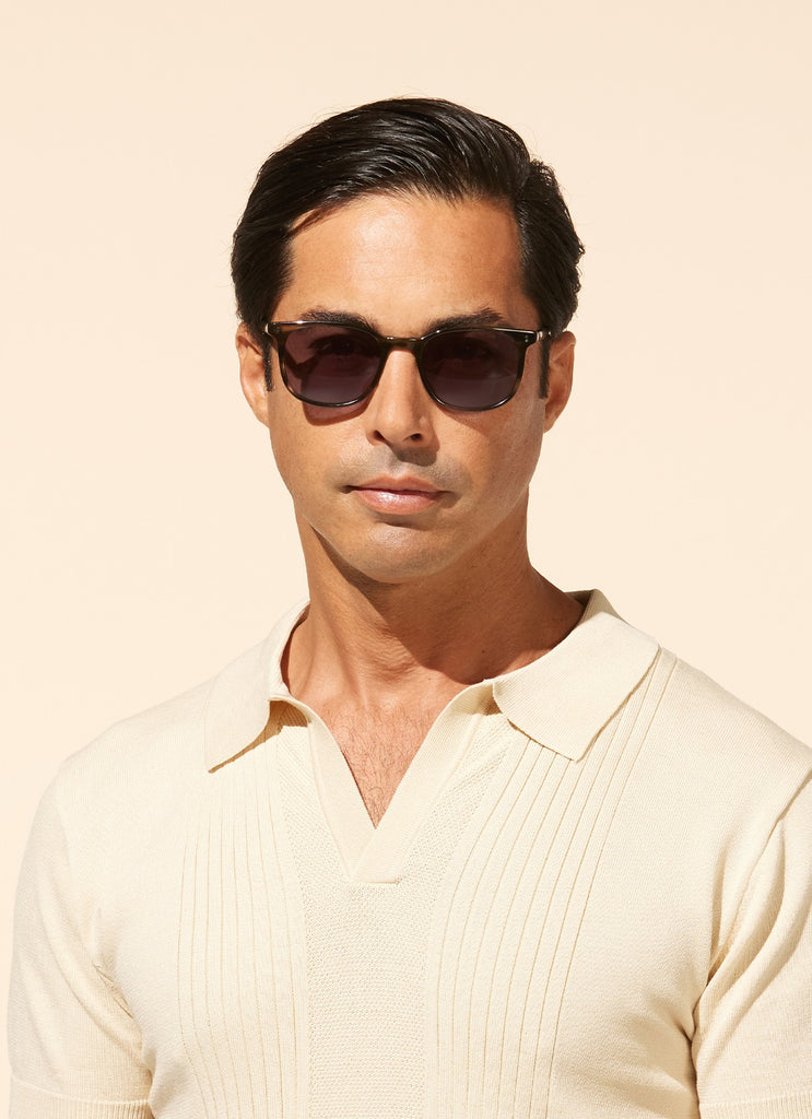 Garrett Leight - Bentley Sunglasses Bio Army Tortoise with Bio Copper Lenses