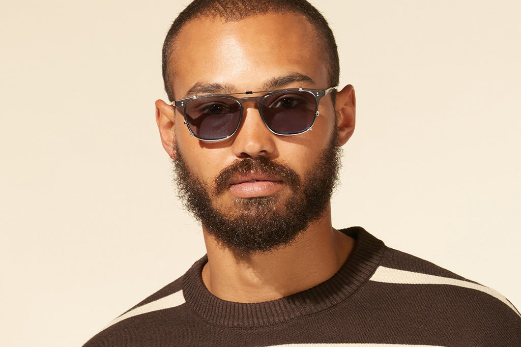 Garrett Leight - Boon Clip On Shades Gold with Oak Lenses