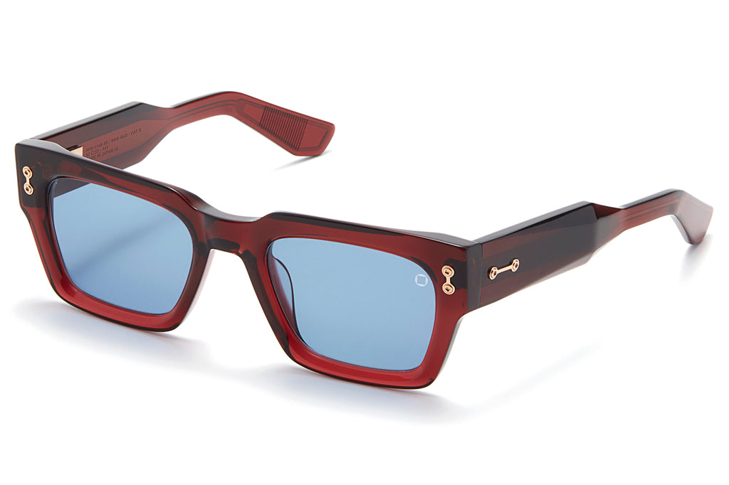 Akoni - Cosmo Sunglasses Crystal Burgundy with Dark Blue Lenses