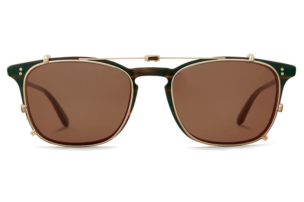 Garrett Leight - Boon Clip On Shades Gold with Oak Lenses