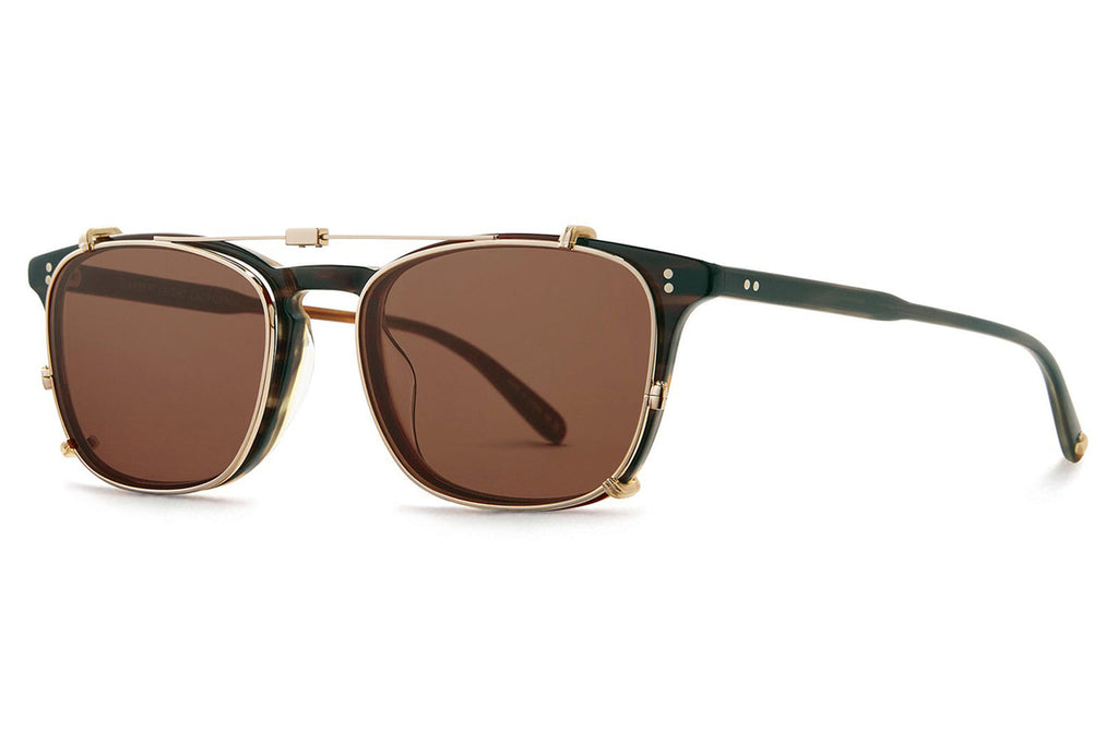 Garrett Leight - Boon Clip On Shades Gold with Oak Lenses