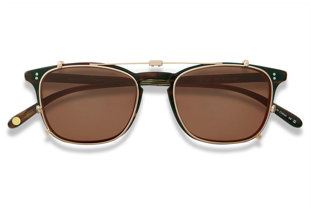 Garrett Leight - Boon Clip On Shades Gold with Oak Lenses