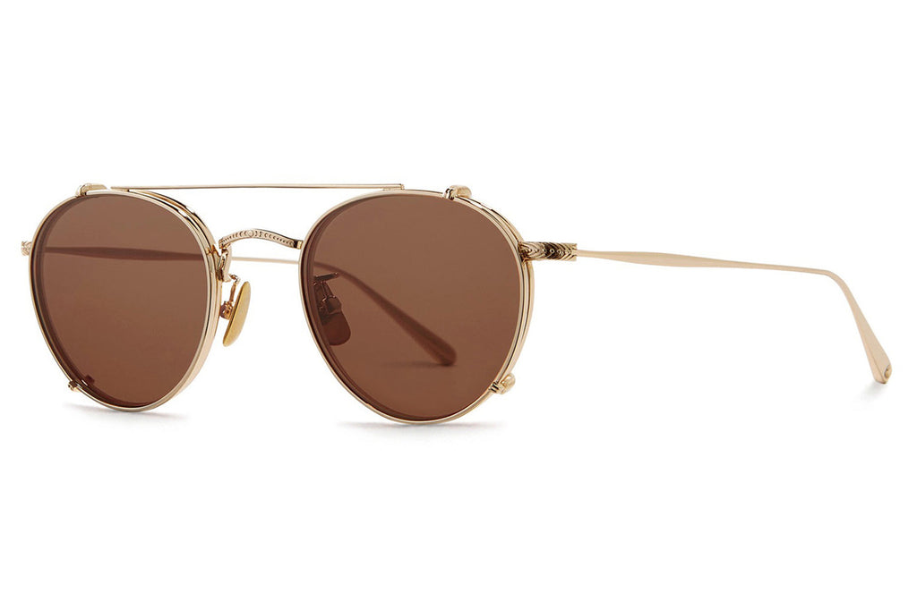 Garrett Leight - William Clip On Shades Gold with Oak Lenses