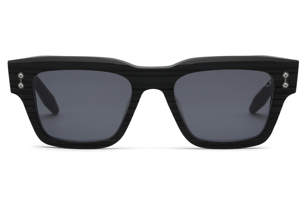 Akoni - Columba - Small Sunglasses Scraped Matte Black & Black Rhodium with Dark Grey Lenses