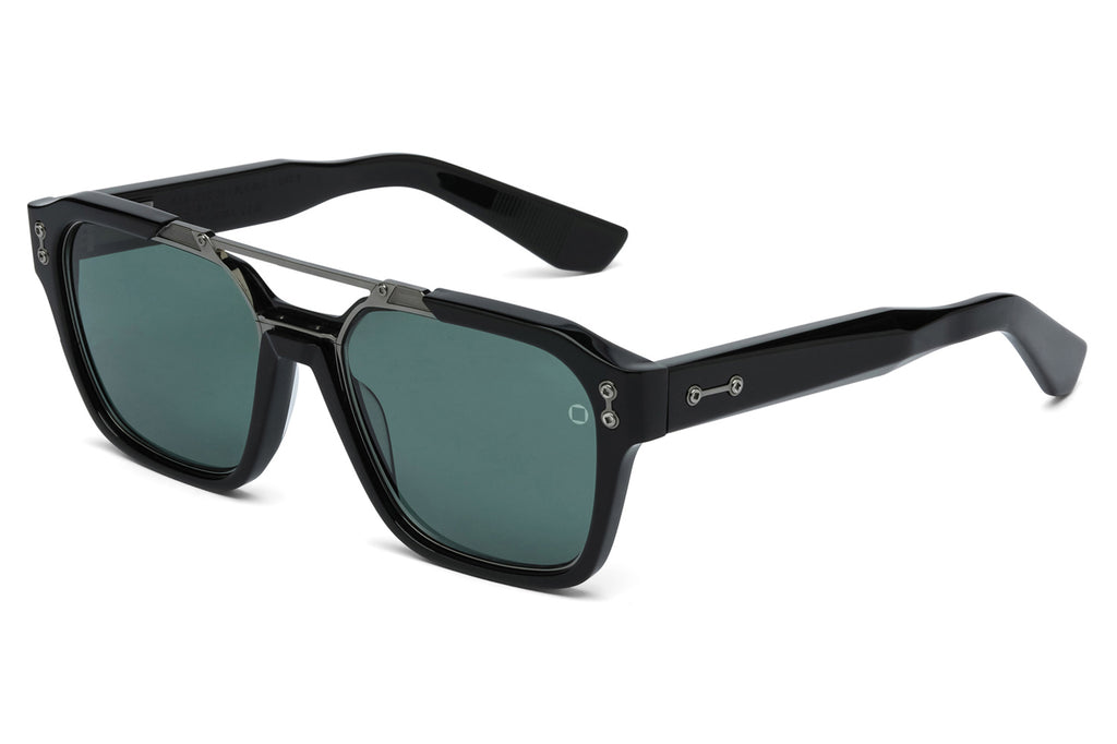 Akoni - Discovery Sunglasses Black & Black Rhodium with Deep Emerald Green Lenses