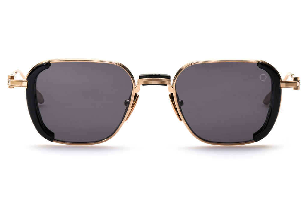 Akoni - Eclipse Sunglasses Black & Brushed 12k Gold with Dark Grey Lenses