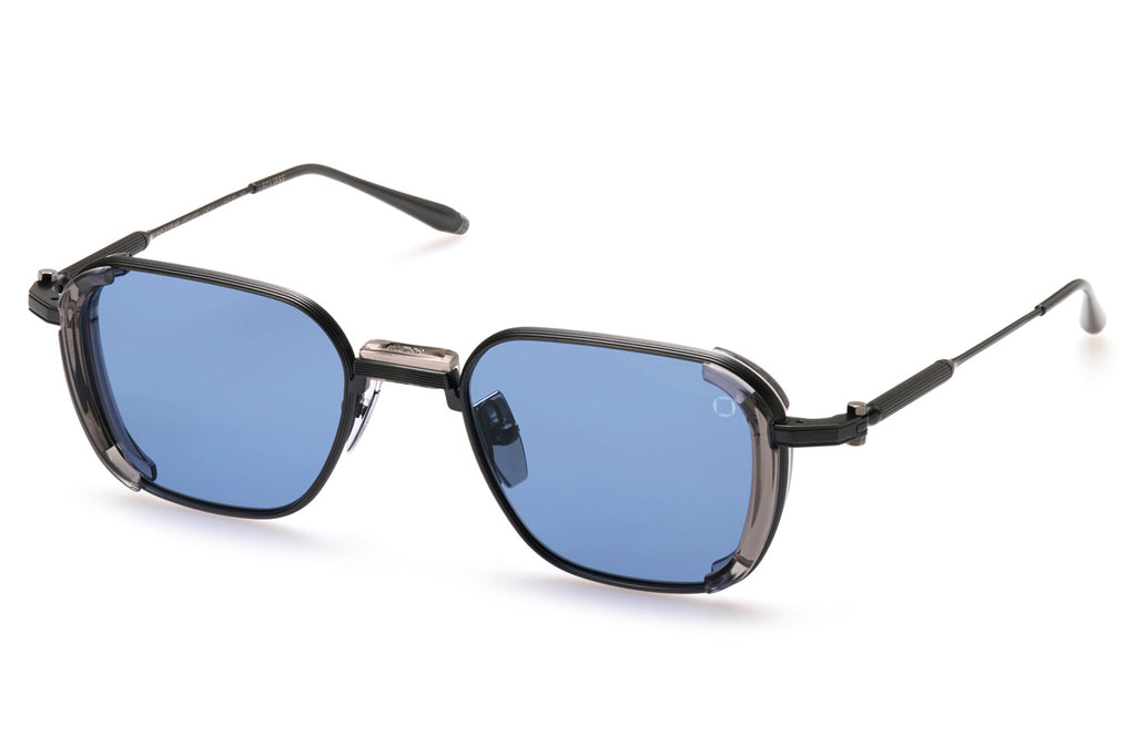 Akoni - Eclipse Sunglasses Crystal Dark Grey & Antique Pewter with Dusty Blue Lenses