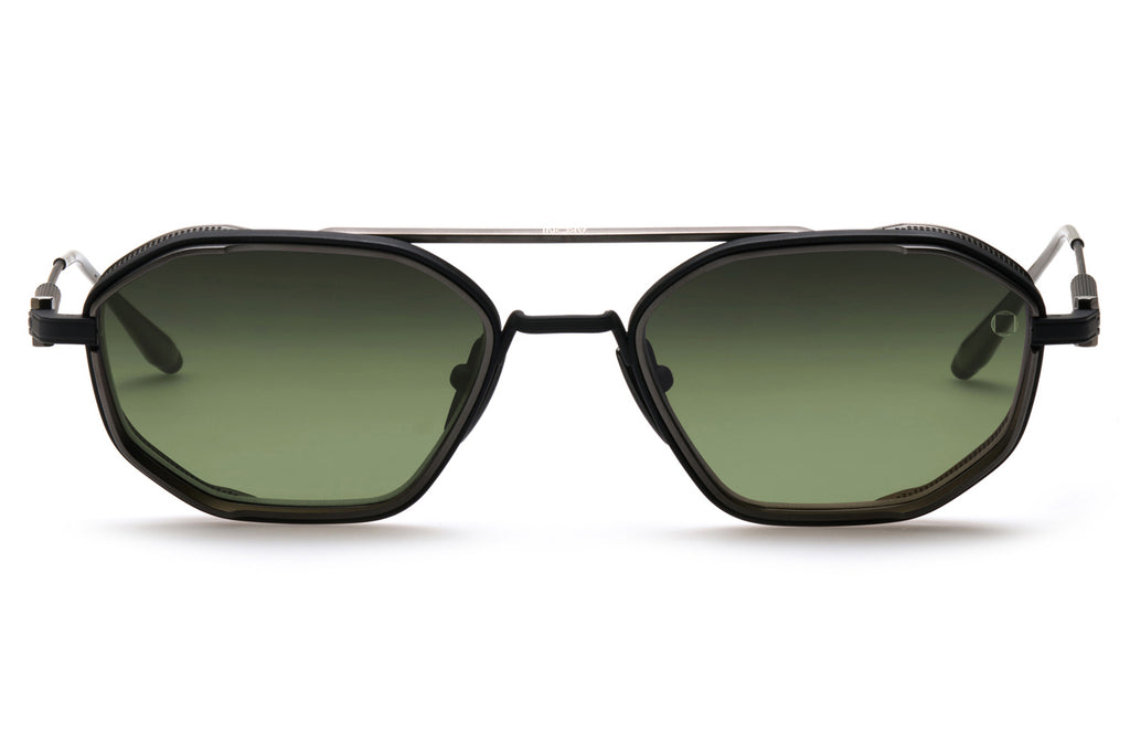 Akoni - Eris-Two Sunglasses Matte Black & Black Rhodium with  Dark Grey to Olive Lenses