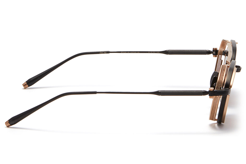 Akoni - Eris-Two Sunglasses Brushed Black & Matte White Gold with Dark Brown Lenses